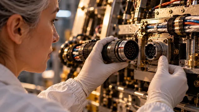The two halves of the mismatched spacecraft connector